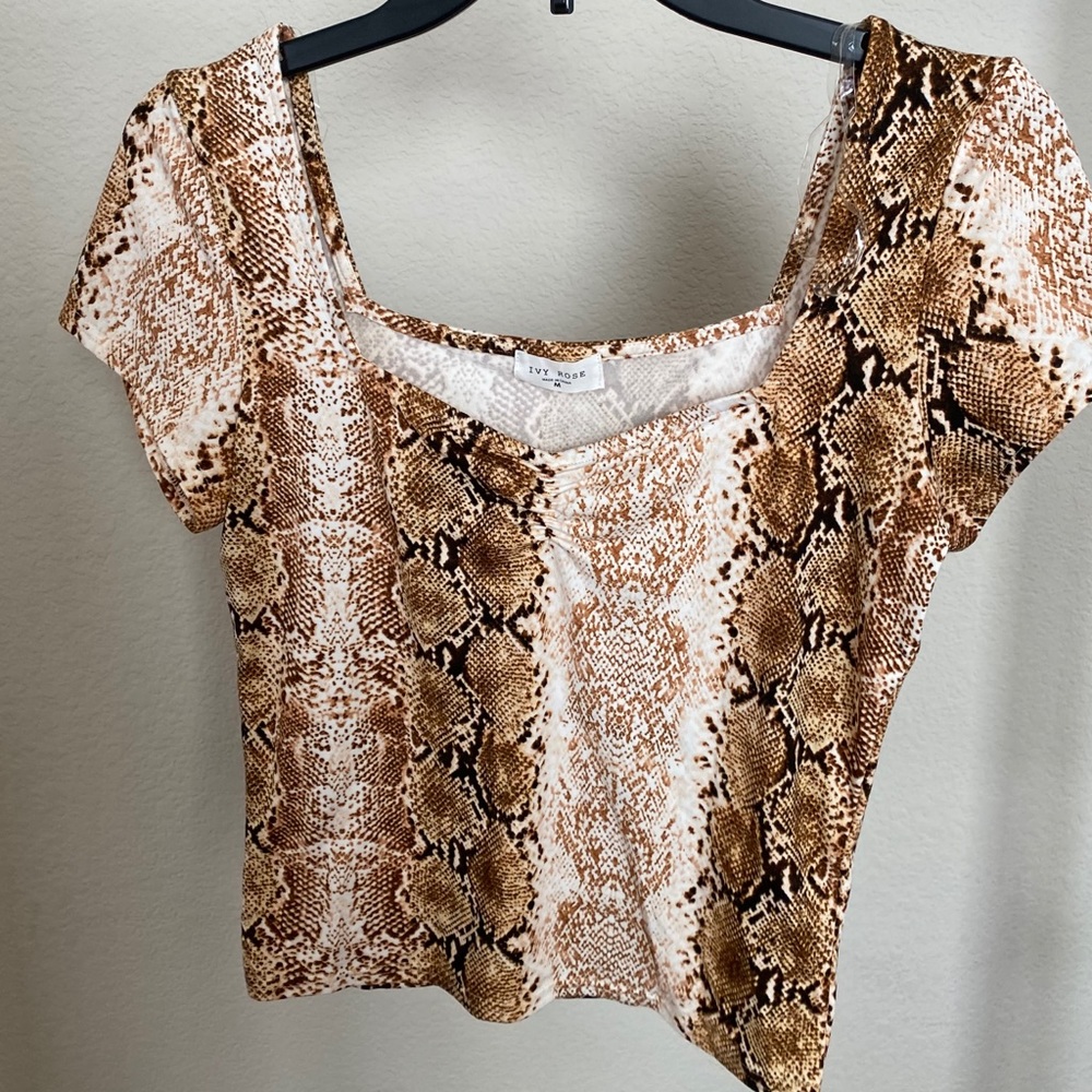 Snakeskin Short Sleeve Top